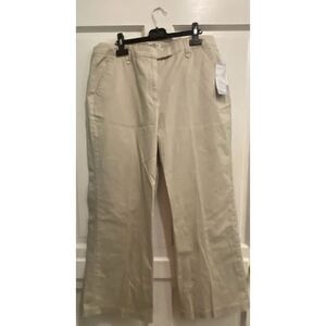 NWT COLDWATER CREEK Women's Straight Leg Twill Cotton Dress Pants Khaki Size P14